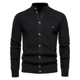 Button Mock Neck Men's Cardigan