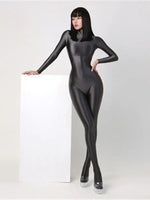 Glossy Elastic One-Piece  Jumpsuit