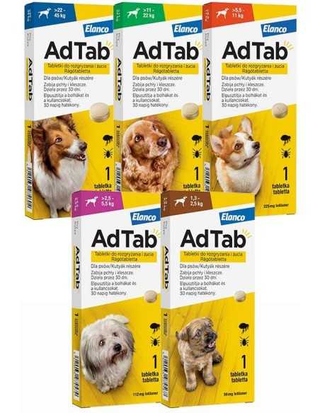 AdTAB oral tablet for the immediate treatment of flea and tick infestations in dogs ELANCO- Bravecto similar