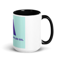 White Ceramic Mug with Color Inside- COMPANY LOGO