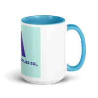 White Ceramic Mug with Color Inside- COMPANY LOGO