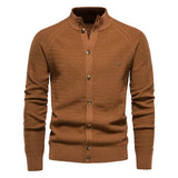 Button Mock Neck Men's Cardigan