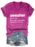 Seester Like A Sister V-Neck Shirt