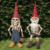 Halloween Skeleton Statue Zombie Gnome Garden Decoration_4