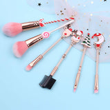 Holiday Christmas Makeup Brushes Set with Drawstring Bag_1