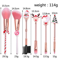 Holiday Christmas Makeup Brushes Set with Drawstring Bag_8