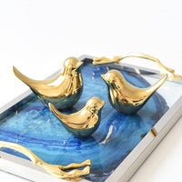 Small Birds Statue Gold Home Décor Modern Style Figurine Decorative Ornament_12