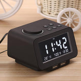 Brightness Adjustable LED Digital Alarm Clock Radio- USB Plugged in_3