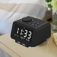 Brightness Adjustable LED Digital Alarm Clock Radio- USB Plugged in_4