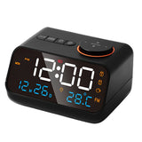 FM Radio LED Alarm Clock with Temperature and Humidity Meter - USB Rechargeable_0