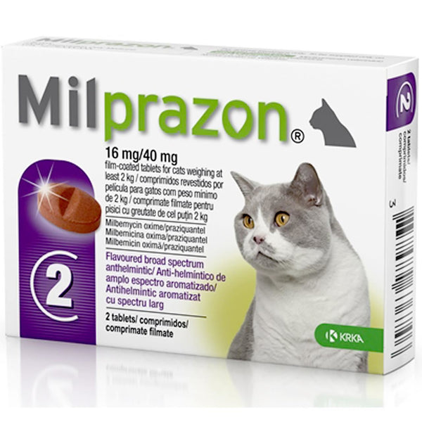 Milprazon 16/40mg for CAT 2-8kg 2 tab -Dewormer