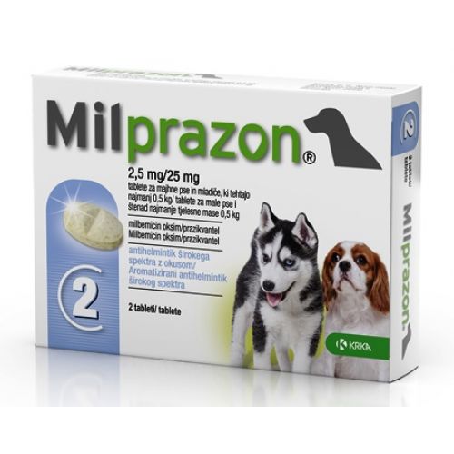 Milprazon 25mg for dog <5kg 2 tab -Dewormer