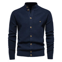 Button Mock Neck Men's Cardigan